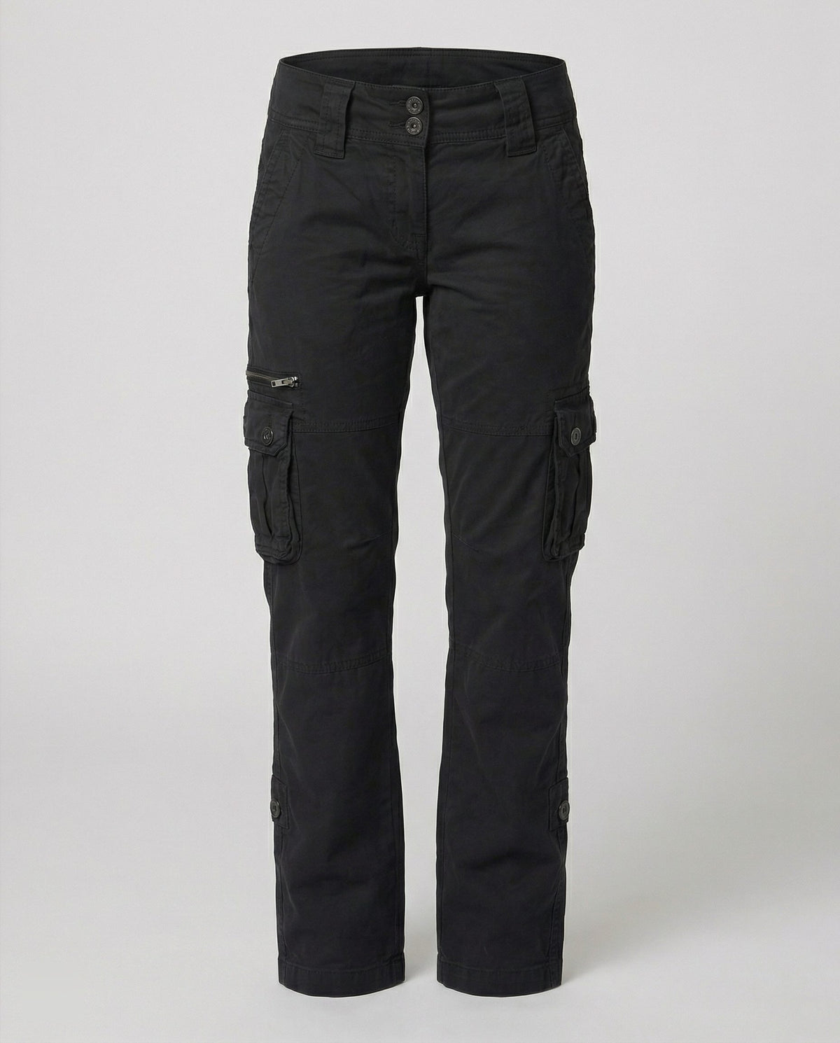 Damen Gerade Cargohose mit Praktischen Taschen - View 3
