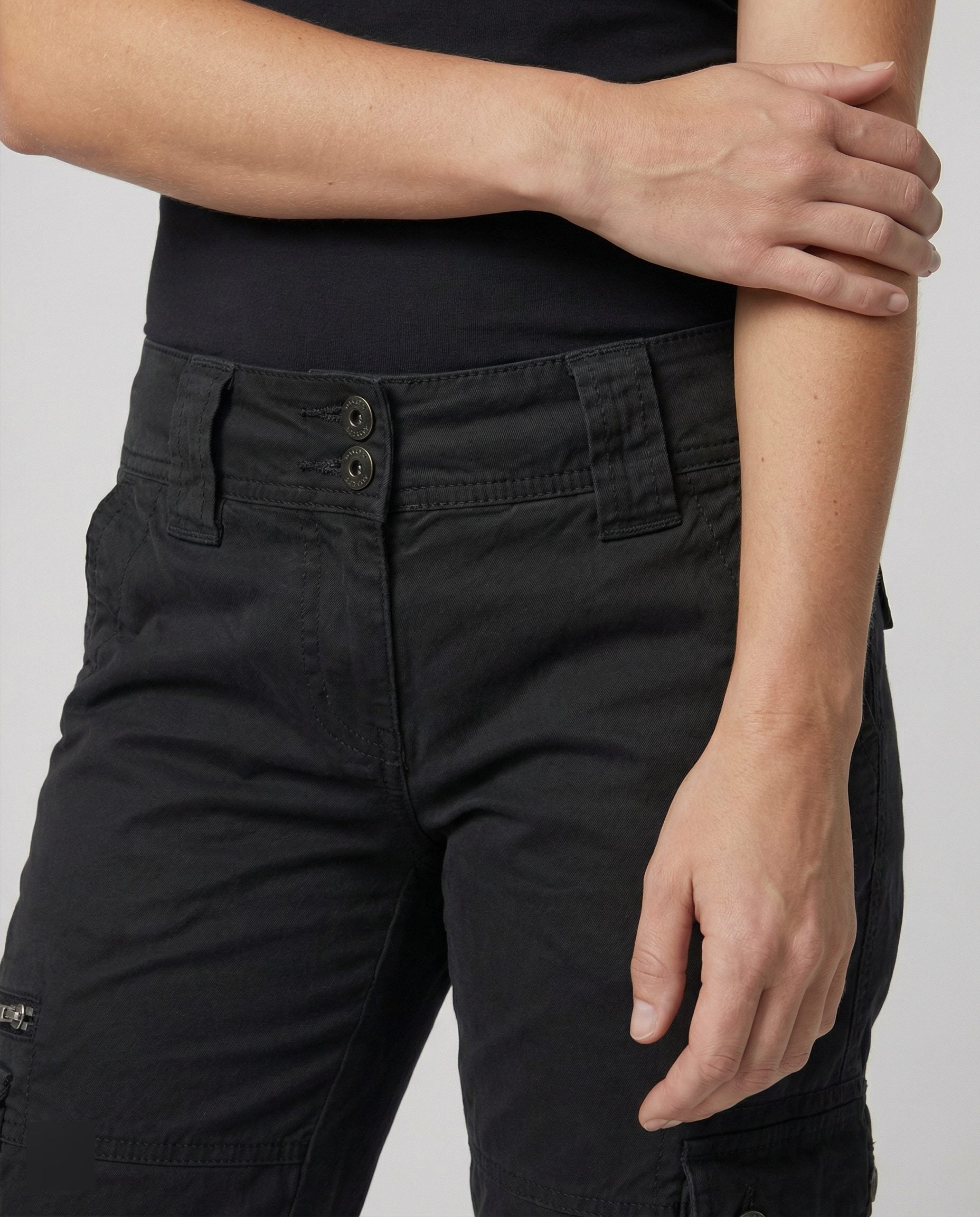 Damen Gerade Cargohose mit Praktischen Taschen - View 5