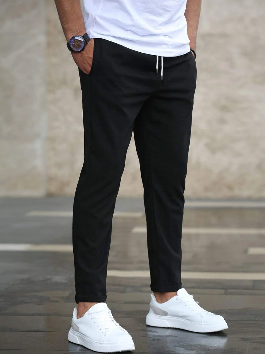 Herren Elastische Jogginghose mit Taschen - Noir