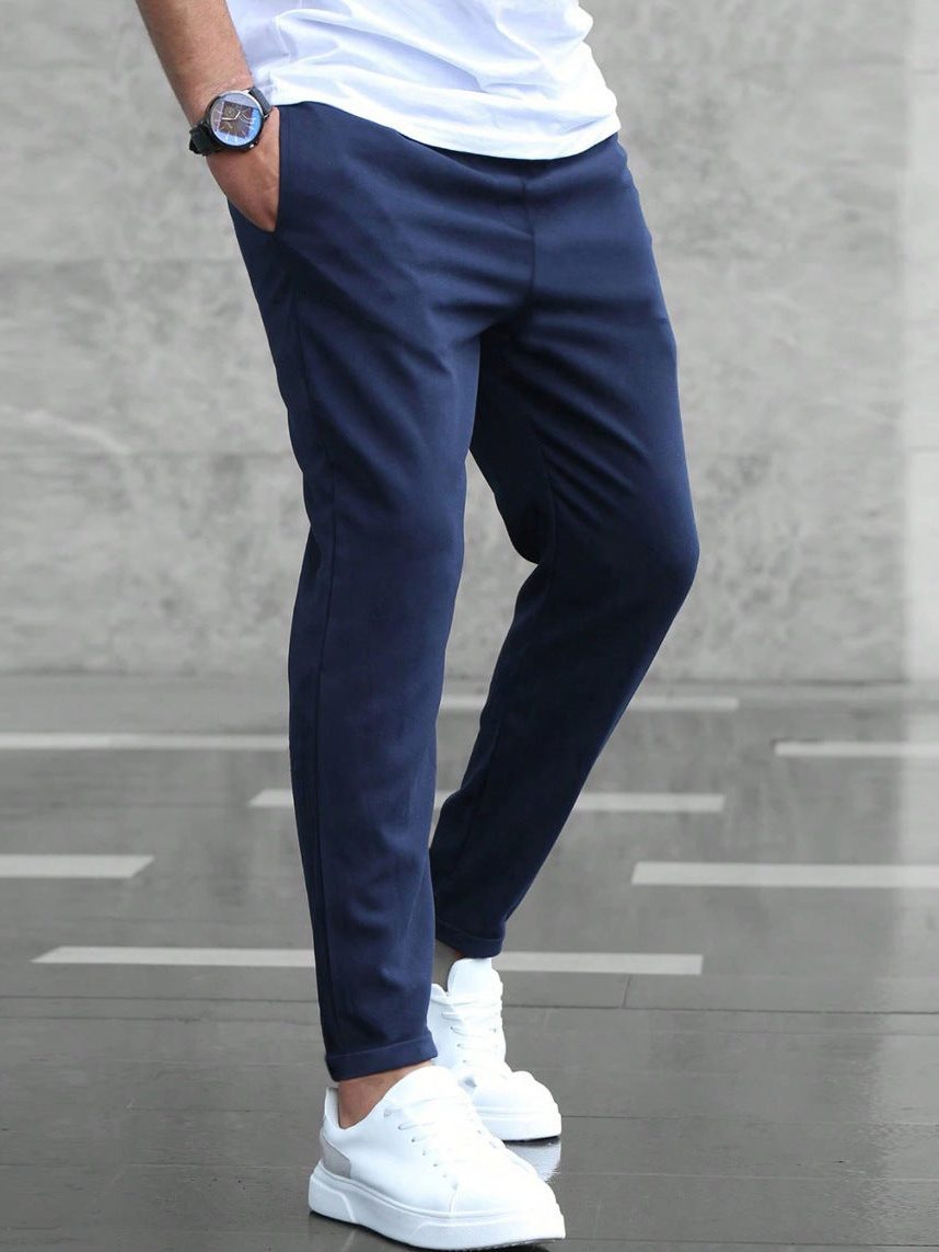 Herren Elastische Jogginghose mit Taschen - Bleu Marine