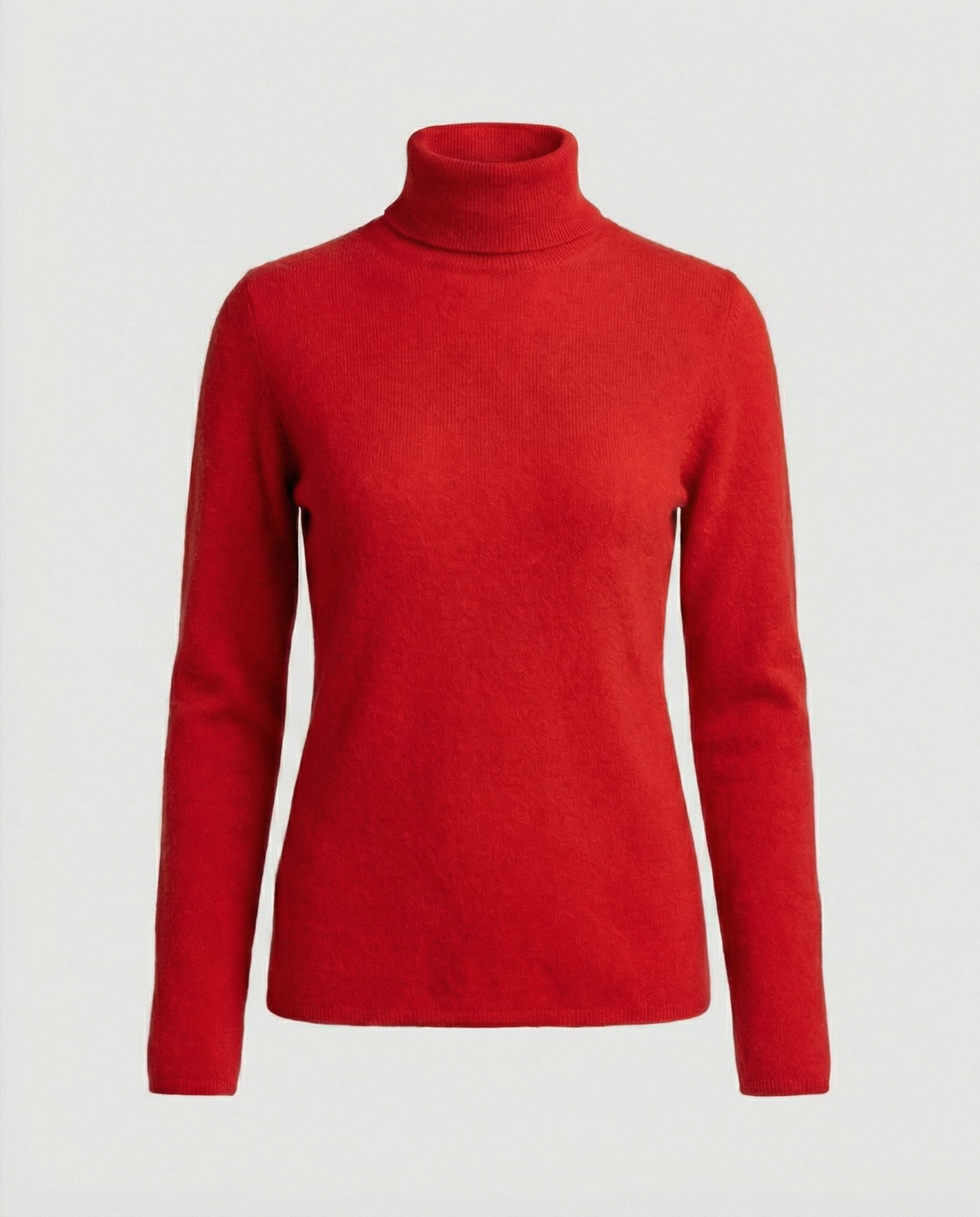 Damen Rollkragenpullover aus Rippstrick-Knit - Rot