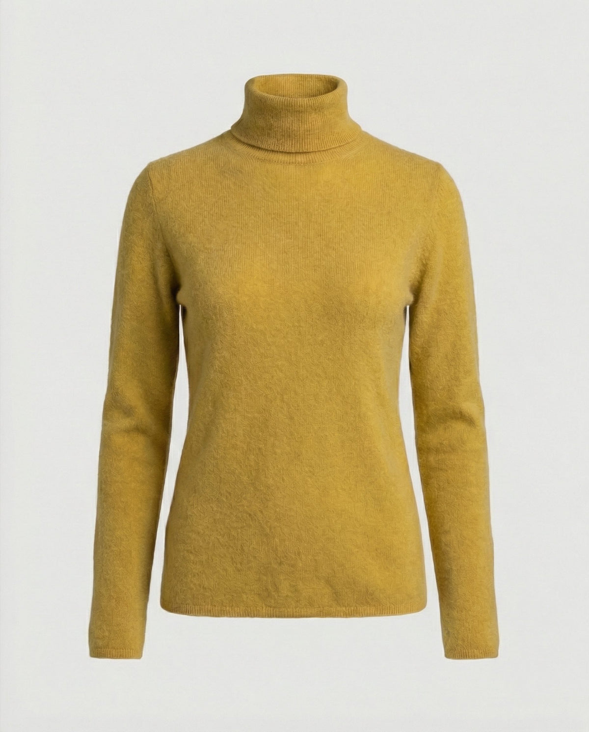 Damen Rollkragenpullover aus Rippstrick-Knit - Gelb