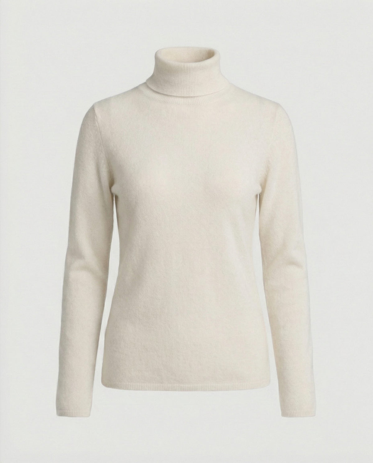 Damen Rollkragenpullover aus Rippstrick-Knit - Weiss
