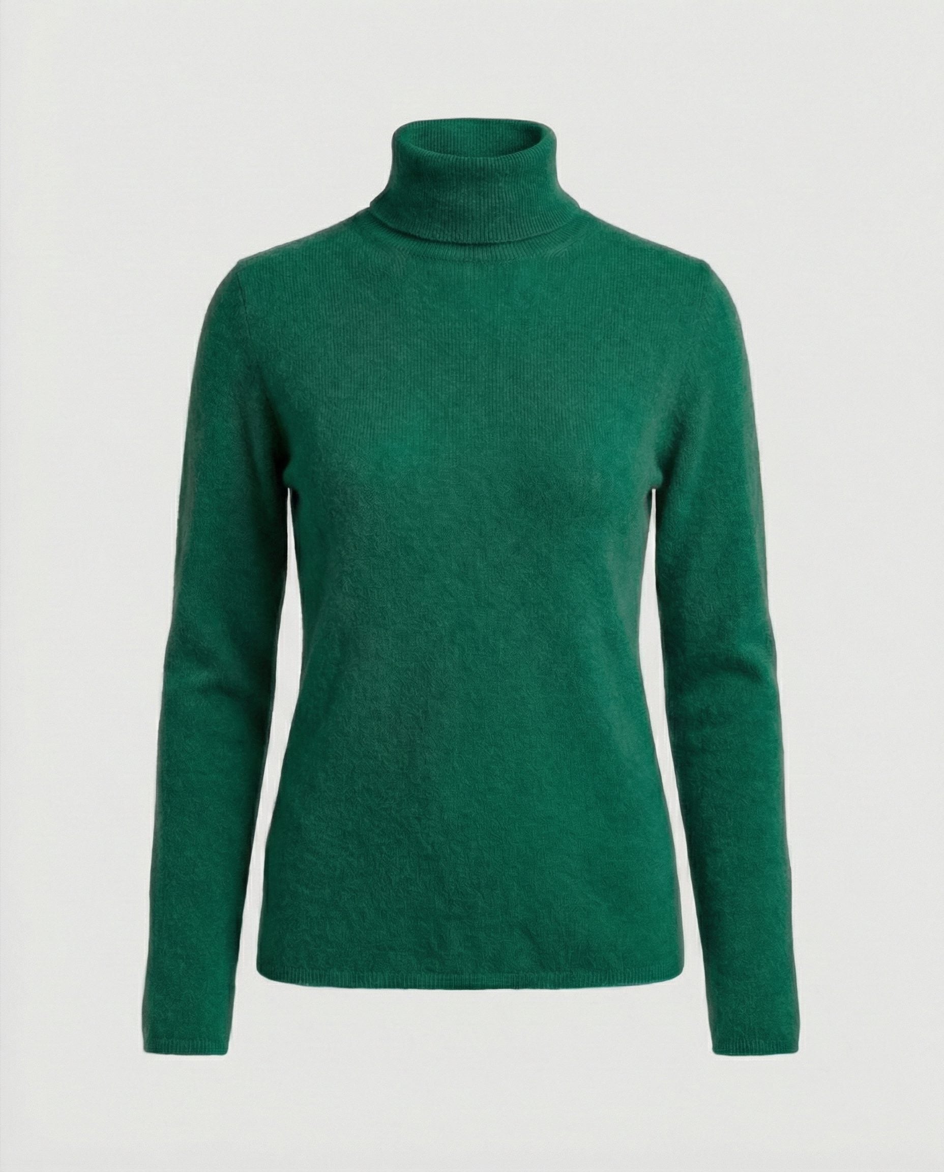 Damen Rollkragenpullover aus Rippstrick-Knit - Grün