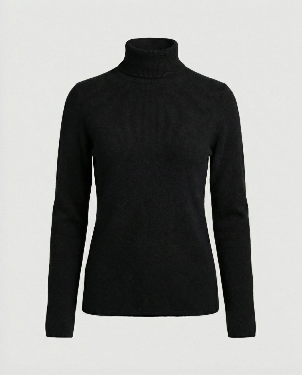 Damen Rollkragenpullover aus Rippstrick-Knit - Schwarz