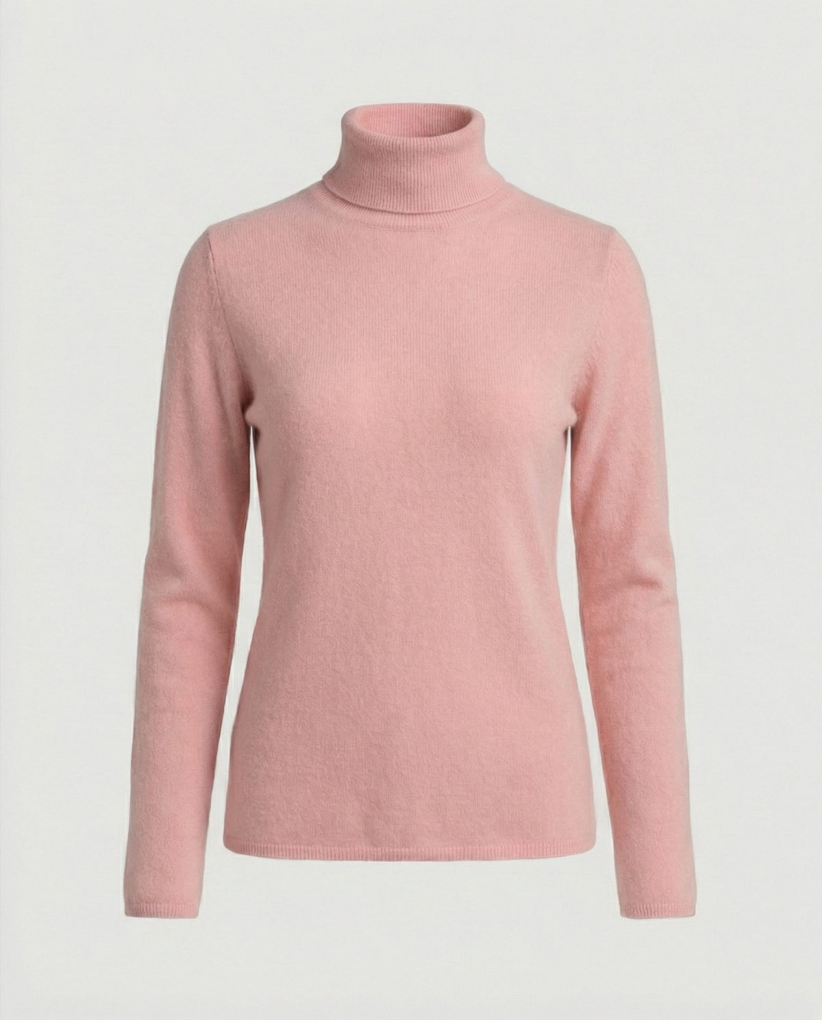 Damen Rollkragenpullover aus Rippstrick-Knit - Rosa