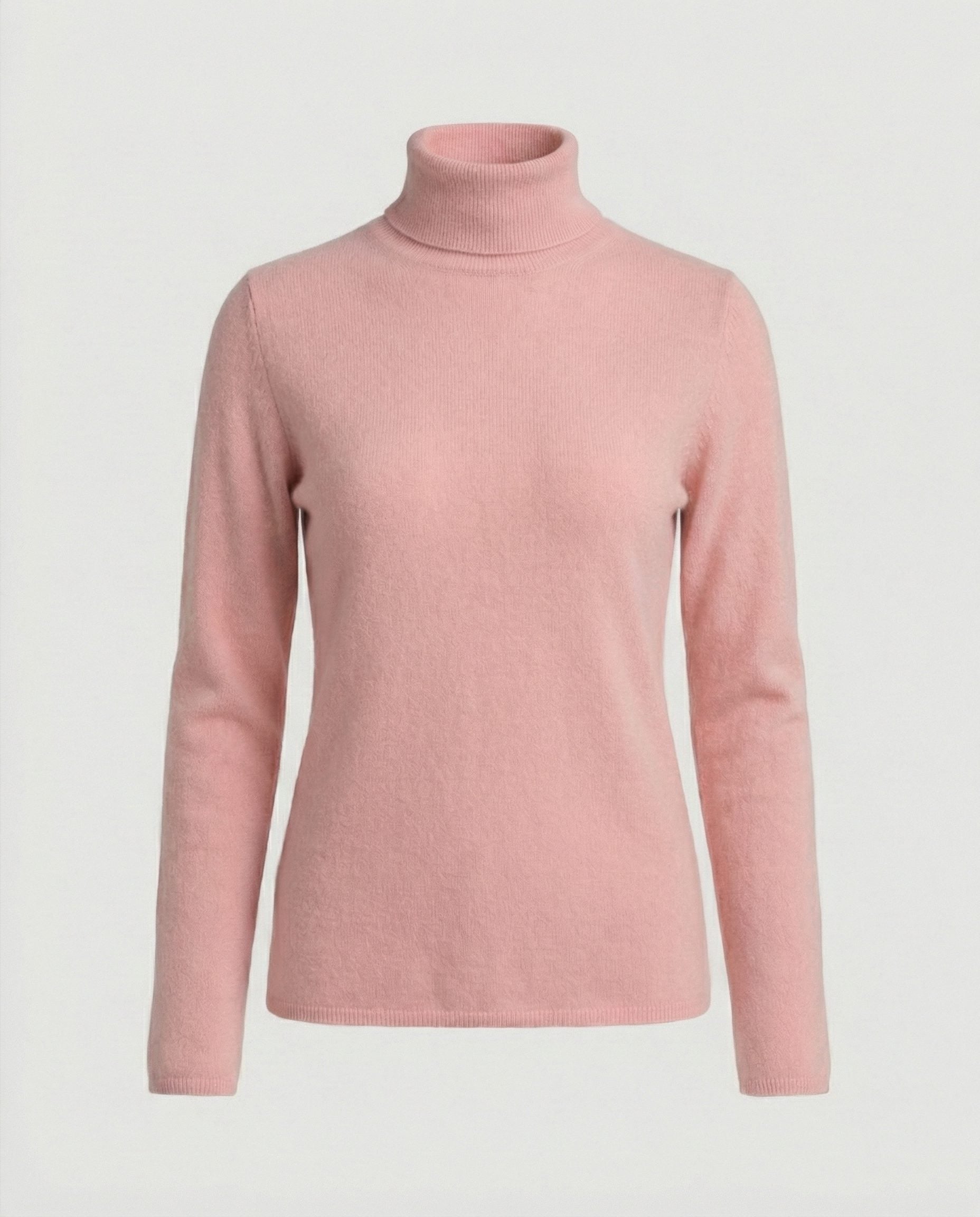 Damen Rollkragenpullover aus Rippstrick-Knit - Rosa