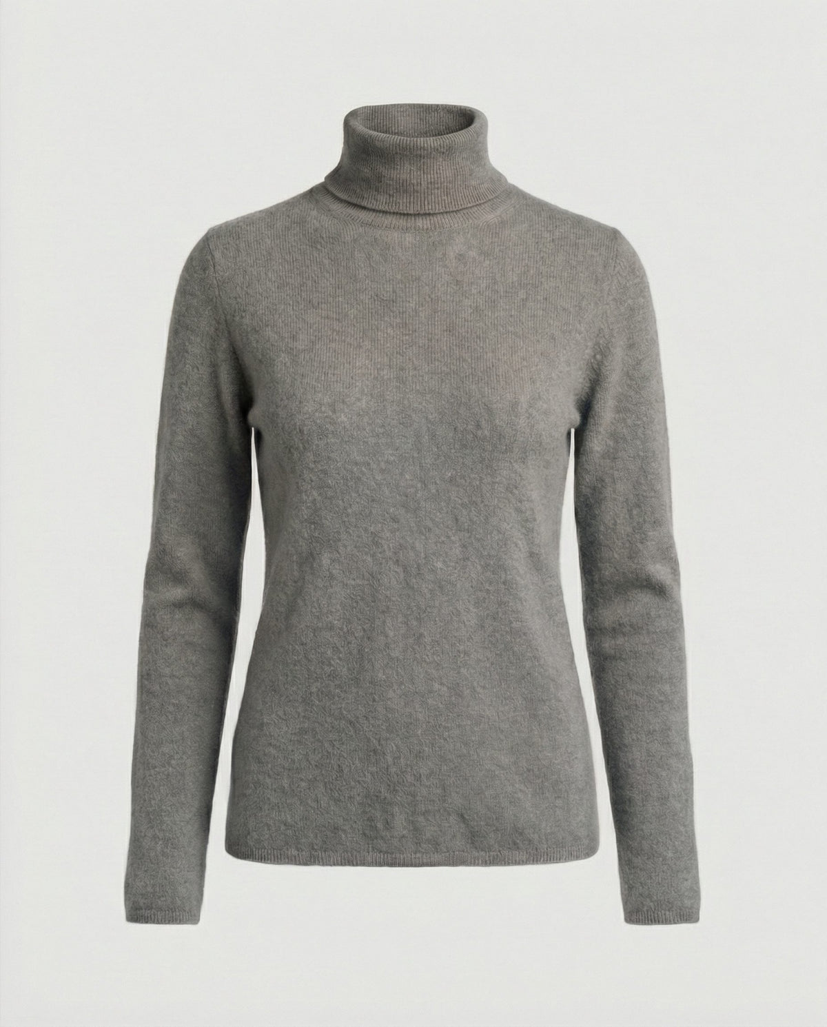 Damen Rollkragenpullover aus Rippstrick-Knit - Grau