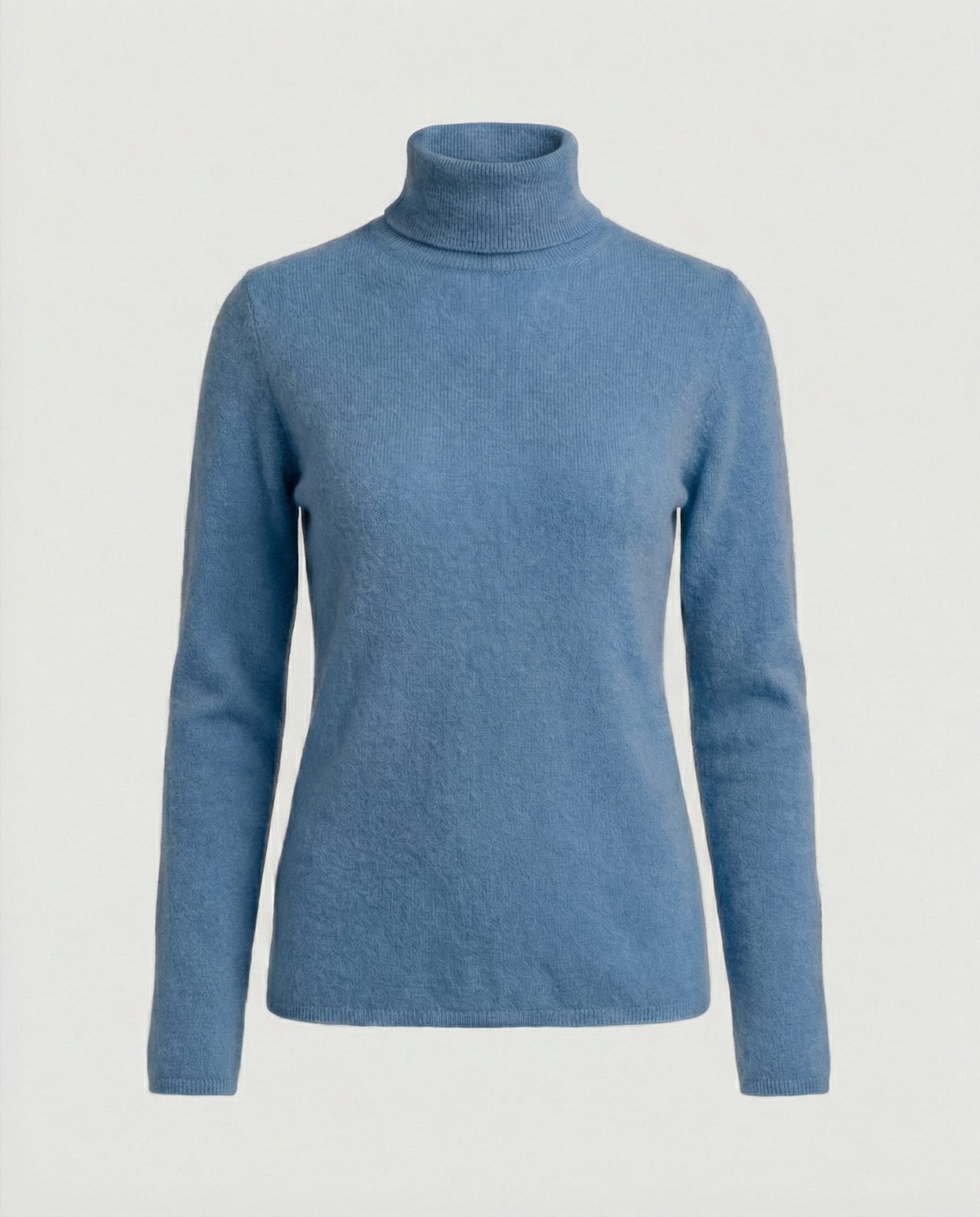 Damen Rollkragenpullover aus Rippstrick-Knit - Blau