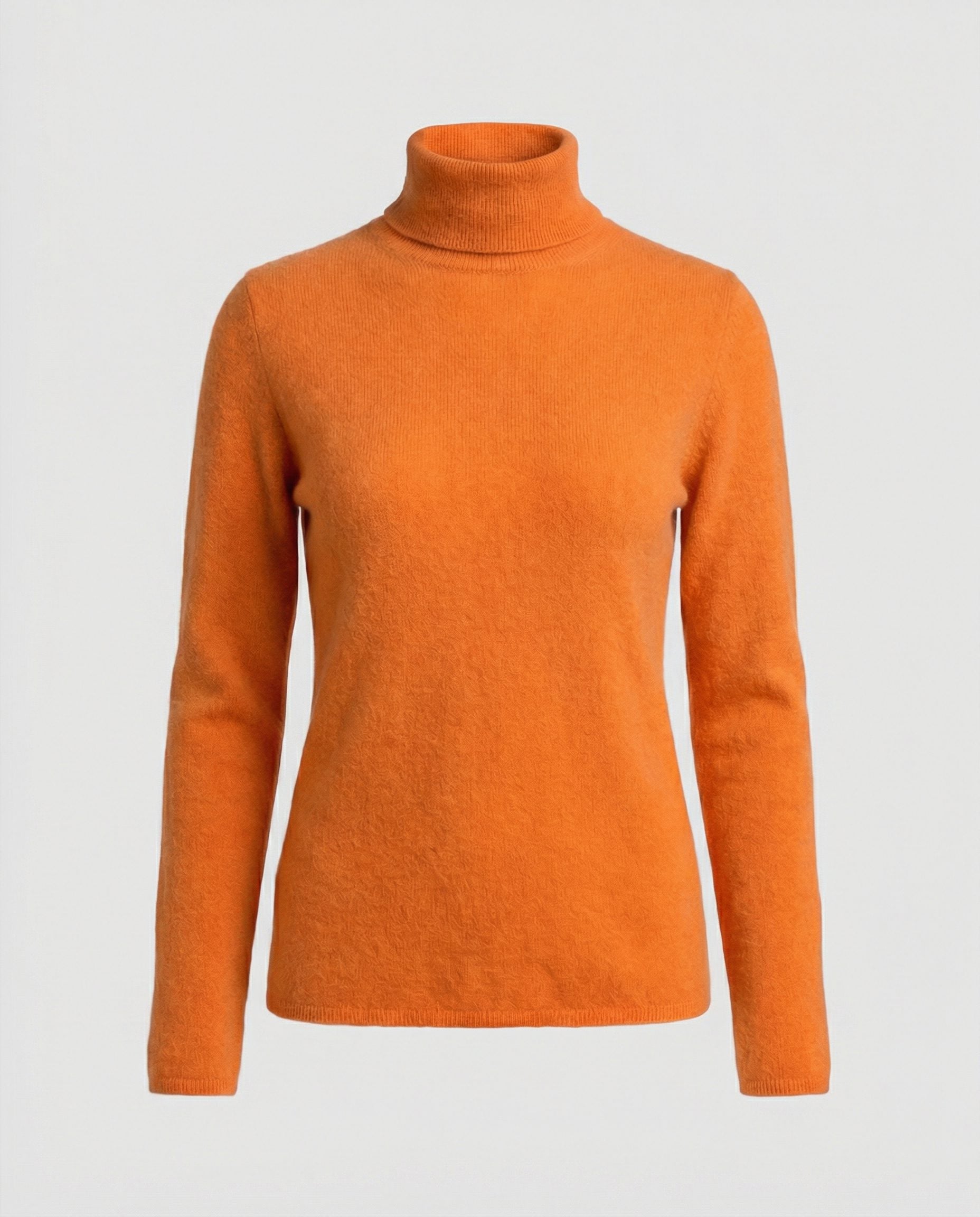Damen Rollkragenpullover aus Rippstrick-Knit - Orange