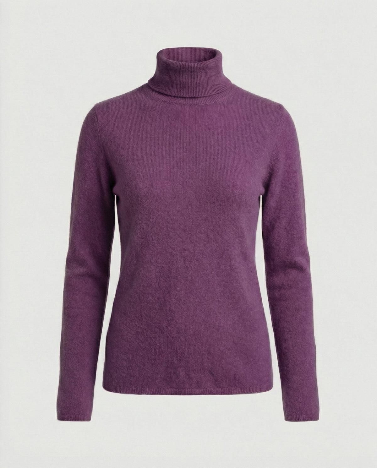 Damen Rollkragenpullover aus Rippstrick-Knit - Lila