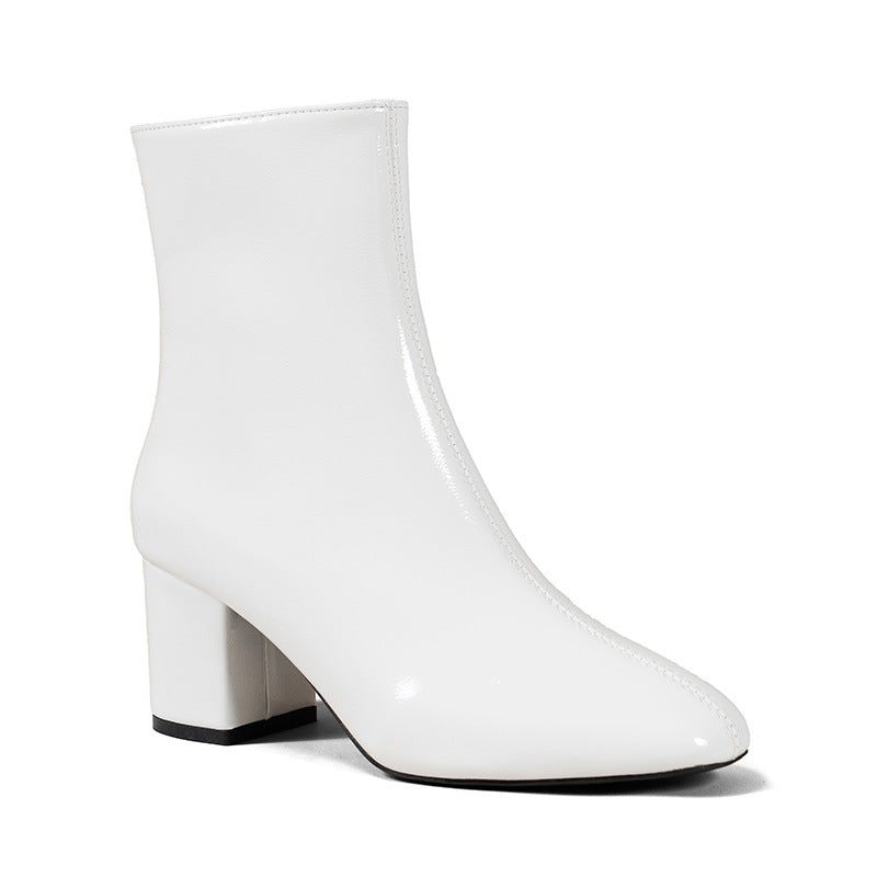 Damen Stiefeletten mit Quadratischer Zehenpartie und Blockabsatz - View 2